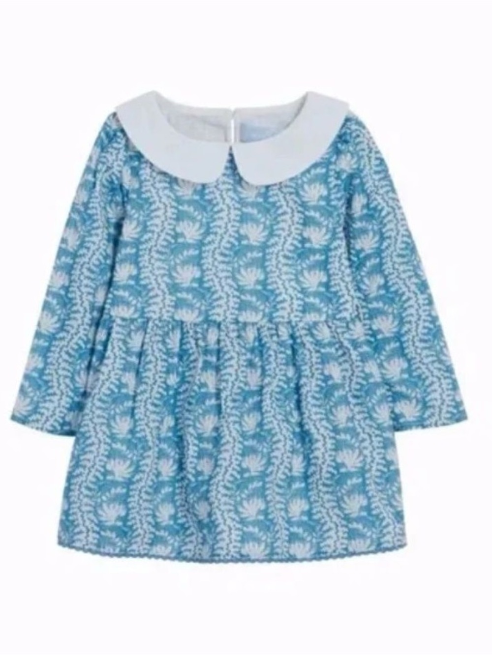 NWT. Hill House. The Tiny Lottie Dress. Blue Linear Floral. Size 11/12Y.